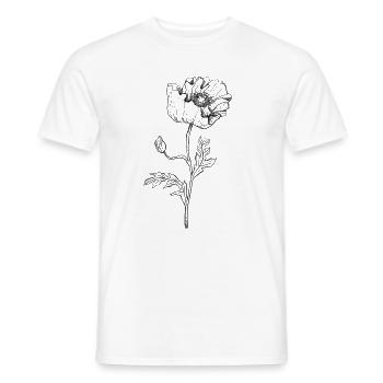 Poppy Poppy Papaver - Men's T-Shirt - white - Front - AI Model Male 178 dark (178cm)