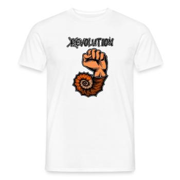 Viva la Evolution! Revolution Prehistoric Fossil - Men's T-Shirt - white - Front - AI Model Male 178 dark (178cm)
