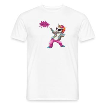 Unicorn Says Party Time - Men's T-Shirt - white - Front - AI Model Male 178 dark (178cm)