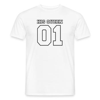 His Queen - Männer T-Shirt - Weiß - Vorne - AI Model Male 178 dark (178cm)