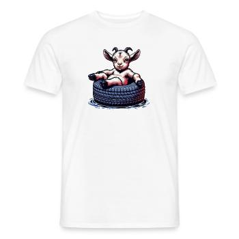 Funny Goat Animal Lover Farm Design - Men's T-Shirt - white - Front - AI Model Male 178 dark (178cm)