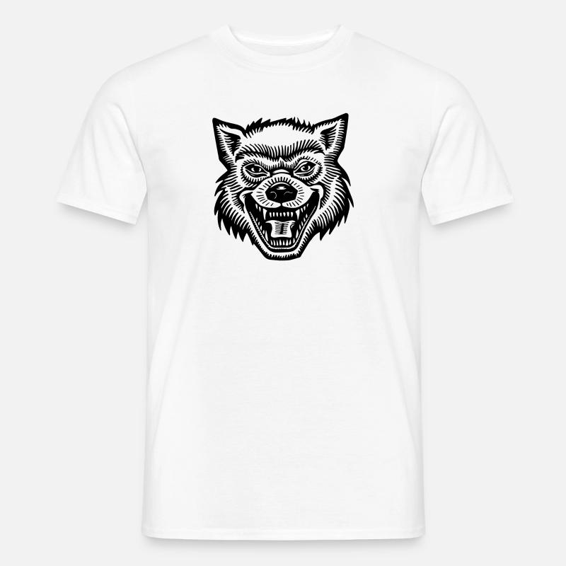 Wolf - Männer T-Shirt - Weiß