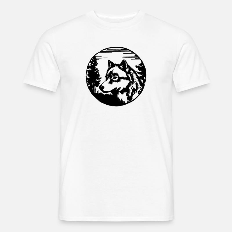 Wolf - Männer T-Shirt - Weiß
