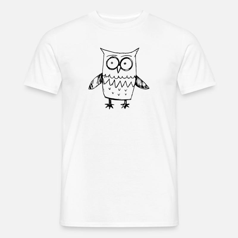 Eule Eulen Vogel - Männer T-Shirt - Weiß