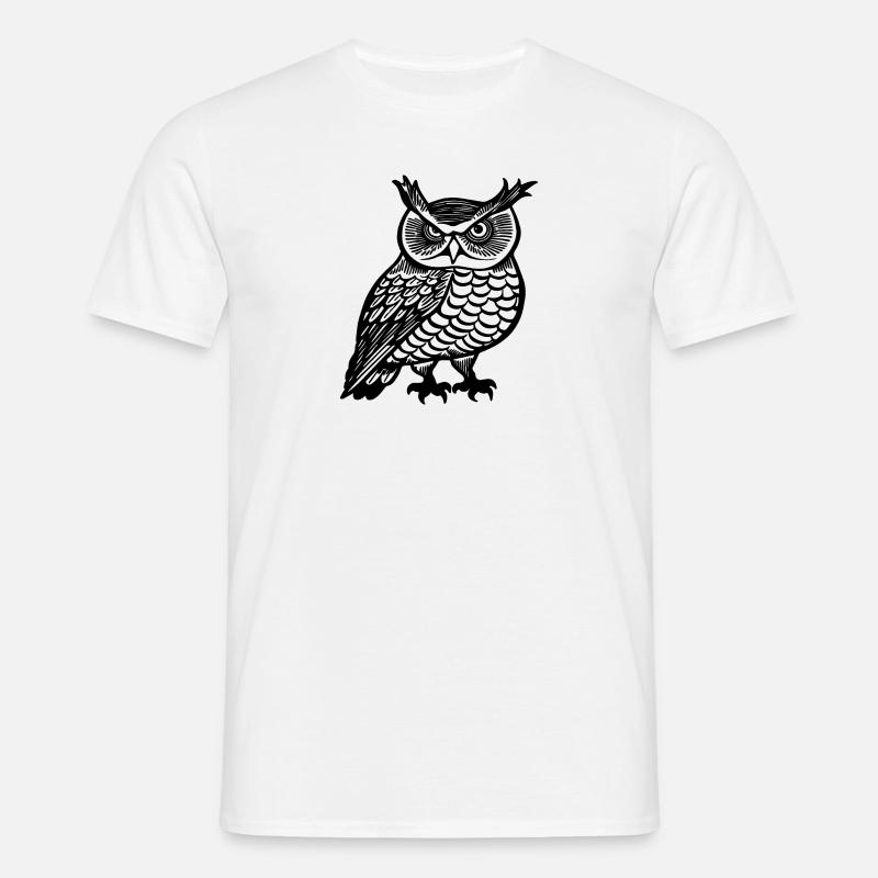 Eule Eulen Vogel - Männer T-Shirt - Weiß