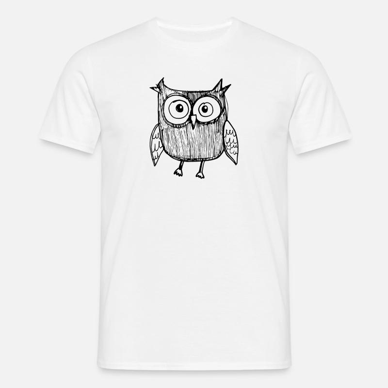 Eule Eulen Vogel - Männer T-Shirt - Weiß