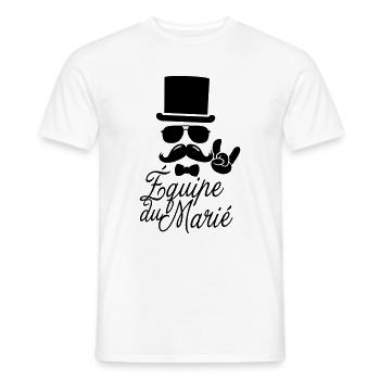 vintage moustache equipe du marié soirée hipster - T-shirt homme - blanc - Devant - AI Model Male 178 dark (178cm)