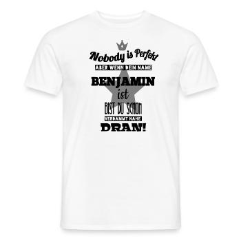 Benjamin vorname geschenk coole sprüche männername - Männer T-Shirt - Weiß - Vorne - AI Model Male 178 dark (178cm)