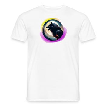 Werwolf liebt den Mond - Männer T-Shirt - Weiß - Vorne - AI Model Male 178 dark (178cm)