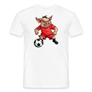Football cochon - T-shirt homme - blanc - Devant - AI Model Male 178 dark (178cm)