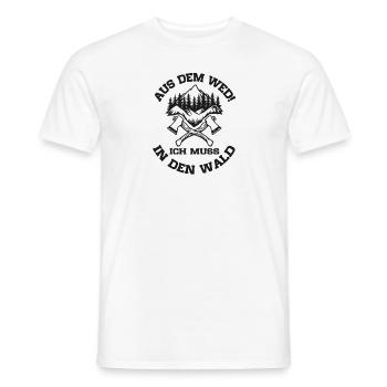 Aus dem Weg ich muss in den Wald Holzfäller Spruch - Männer T-Shirt - Weiß - Vorne - AI Model Male 178 dark (178cm)