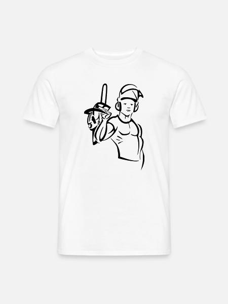 Élagueur à la tronçonneuse - T-shirt homme - blanc