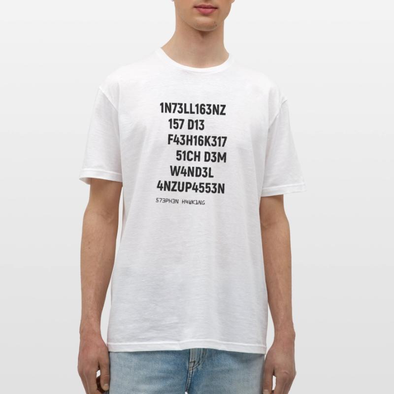 Leetspeak Intelligenz Spruch für Nerds und Hacker Männer T-Shirt