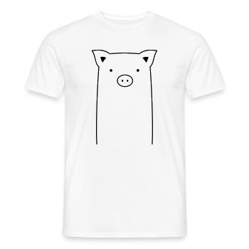 Schwein Sau Ferkel Geschenkidee - Männer T-Shirt - Weiß - Vorne - AI Model Male 178 dark (178cm)