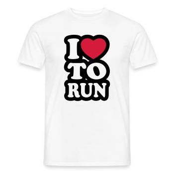 I love to run - Ich liebe es zu laufen - Männer T-Shirt - Weiß - Vorne - AI Model Male 178 dark (178cm)