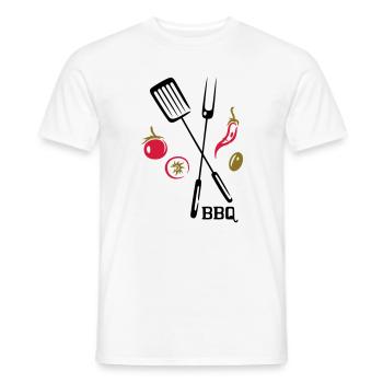 Barbecue, barbecue végétarien et végétalien - T-shirt homme - blanc - Devant - AI Model Male 178 dark (178cm)