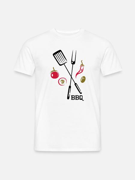 BBQ, barbecue, grill, cook - Men's T-Shirt - white