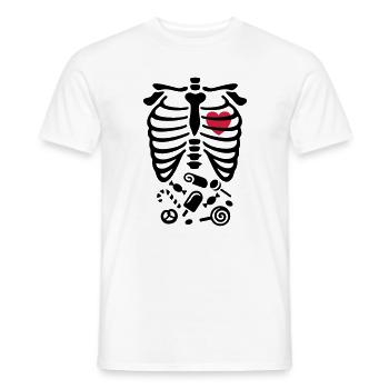 Scary Halloween X-Ray costume candy - Men's T-Shirt - white - Front - AI Model Male 178 dark (178cm)
