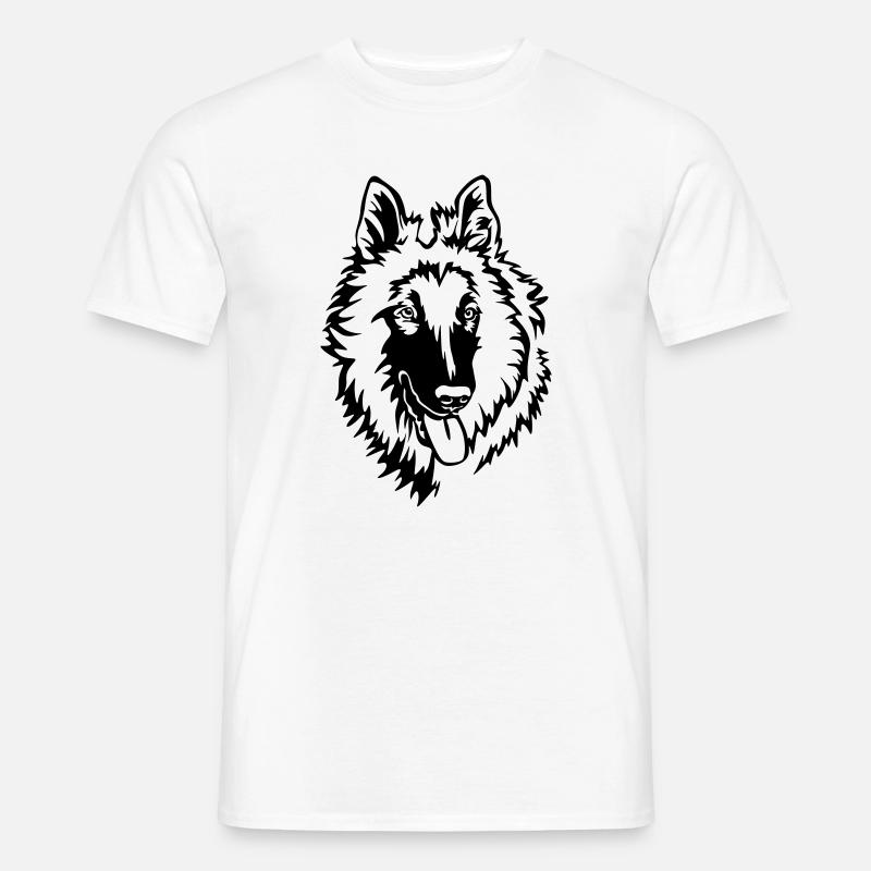 Tervueren Kopf - Männer T-Shirt - Weiß