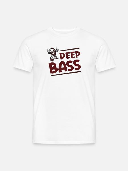 Deep Bass | Lustige Bass Sprüche - Mænd T-shirt - hvid