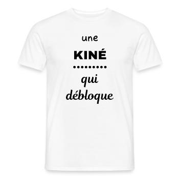 Une kiné qui débloque cadeau humoristique - T-shirt homme - blanc - Devant - AI Model Male 178 dark (178cm)