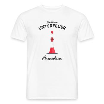 Bremerhaven, Leuchtturm Unterfeuer, Nordsee - Männer T-Shirt - Weiß - Vorne - AI Model Male 178 dark (178cm)