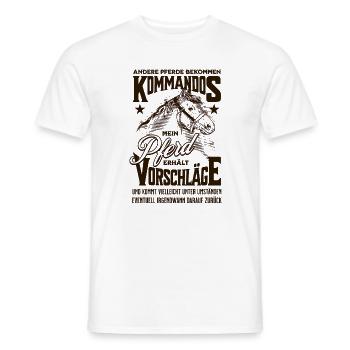 Andere Pferde bekommen Kommandos Pferd Spruch - Männer T-Shirt - Weiß - Vorne - AI Model Male 178 dark (178cm)