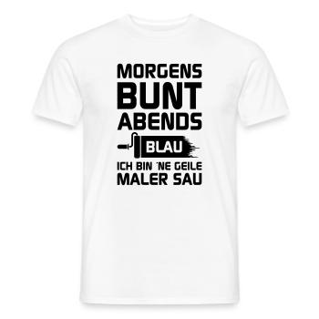 Geile Maler Sau - Männer T-Shirt - Weiß - Vorne - AI Model Male 178 dark (178cm)