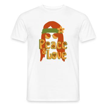 Peace and Love - Men's T-Shirt - white - Front - AI Model Male 178 dark (178cm)