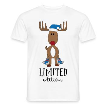 Elch Rudolph zu Weihnachten - Männer T-Shirt - Weiß - Vorne - AI Model Male 178 dark (178cm)