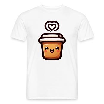 Caffeine Cutie: Der fröhliche Java - Männer T-Shirt - Weiß - Vorne - AI Model Male 178 dark (178cm)