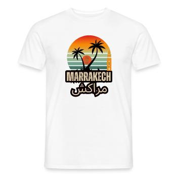 Marrakech | مراكش - T-shirt homme - blanc - Devant - AI Model Male 178 dark (178cm)