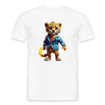 Cheetah Stilvolles Metropolitan Kindergeschenk - Männer T-Shirt - Weiß - Vorne - AI Model Male 178 dark (178cm)