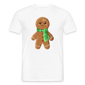 Mignon bonhomme en pain d’épice - T-shirt homme - blanc - Devant - AI Model Male 178 dark (178cm)