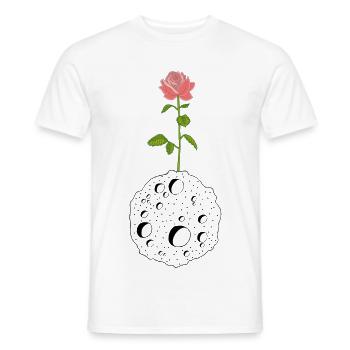 La fleur et la planète noire - T-shirt homme - blanc - Devant - AI Model Male 178 dark (178cm)