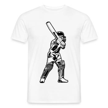 Kricketspieler Sketch - Männer T-Shirt - Weiß - Vorne - AI Model Male 178 dark (178cm)