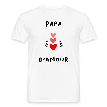 PAPÁ. DÍA DEL PADRE. FELIZ CUMPLEAÑOS. FELIZ DÍA DEL PADRE. - Camiseta hombre - blanco - delante - AI Model Male 178 dark (178cm)