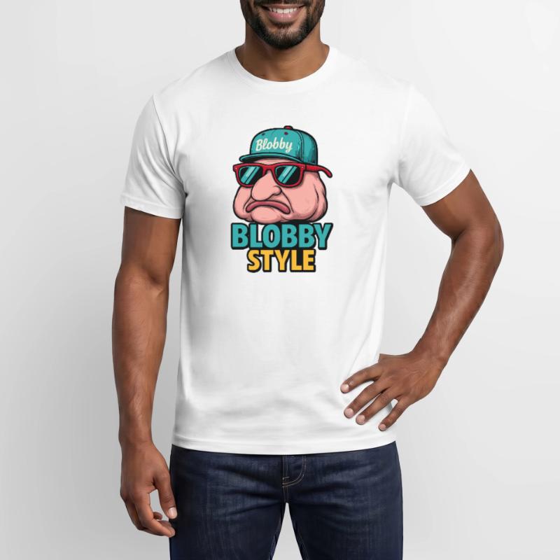 Blobby Style Cartoon Tee Men’s T-shirt