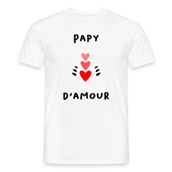 PAPY. FÊTE DES PÈRES. BONNE FÊTE PAPY. JE T'AIME. - T-shirt homme - blanc - Devant - AI Model Male 178 dark (178cm)