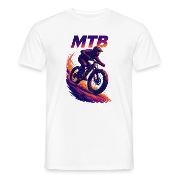 MTB Mountainbiking Fatbike cruisen Geschenk - Männer T-Shirt - Weiß - Vorne - AI Model Male 178 dark (178cm)