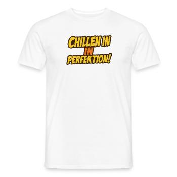Casual Retro Comic Font Design - Men's T-Shirt - white - Front - AI Model Male 178 dark (178cm)