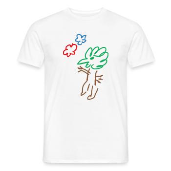 Vogel - Bird - Baum - Tree - Natur - Abstrakt - Männer T-Shirt - Weiß - Vorne - AI Model Male 178 dark (178cm)