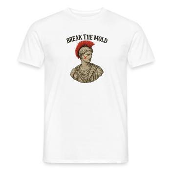 Ancient Bust with Bold Protest Motif - Men's T-Shirt - white - Front - AI Model Male 178 dark (178cm)