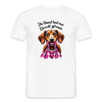 Dirndl a mangé chien costume traditionnel Bavière drôle - T-shirt homme - blanc - Devant - AI Model Male 178 dark (178cm)