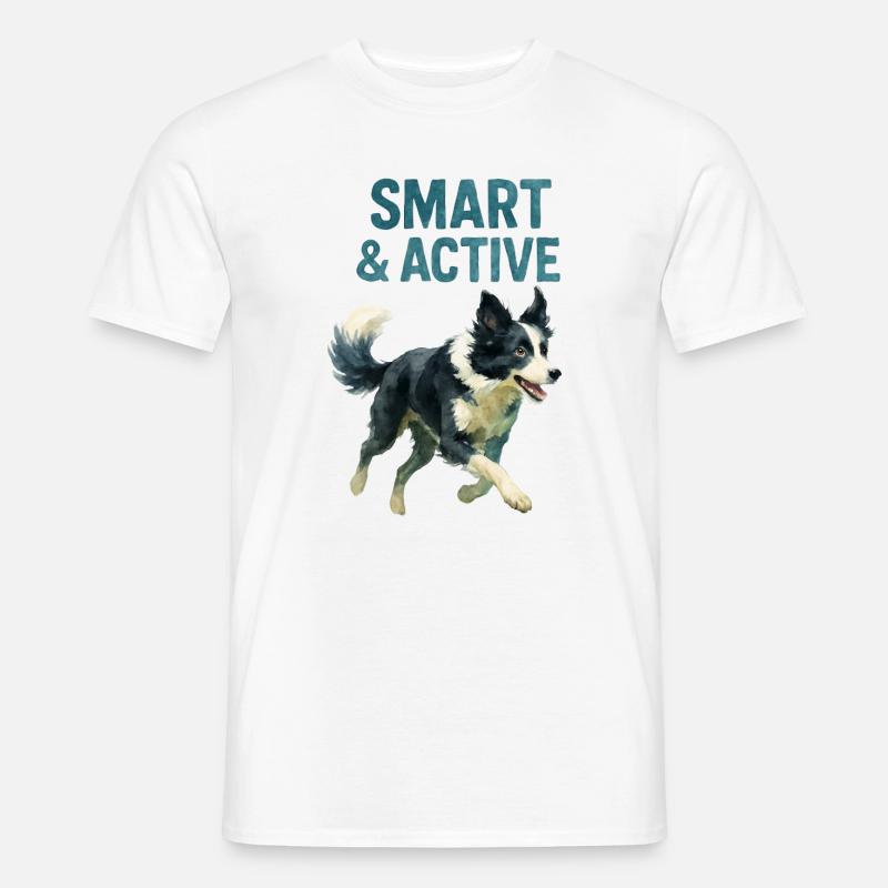 Border Collie Hund - Männer T-Shirt - Weiß