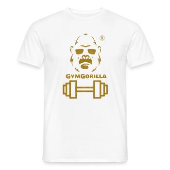 GymGorilla Power Bild - Männer T-Shirt - Weiß - Vorne - AI Model Male 178 dark (178cm)