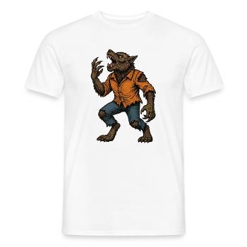 Scary Werewolf - Halloween - Men's T-Shirt - white - Front - AI Model Male 178 dark (178cm)
