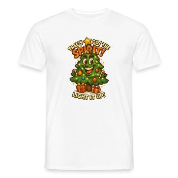 Tree’s Got The Spirit – Lustiger Weihnachtsbaum  - Männer T-Shirt - Weiß - Vorne - AI Model Male 178 dark (178cm)