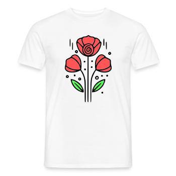 Poppy Poppies Minimalist Line Art 10 - Men's T-Shirt - white - Front - AI Model Male 178 dark (178cm)
