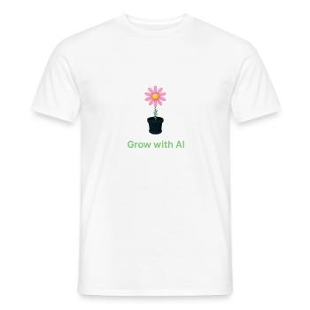 AI Flower in Pot - Men's T-Shirt - white - Front - AI Model Male 178 dark (178cm)